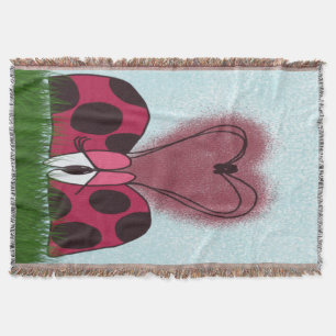 Cute Ladybug Couple  Throw Blanket