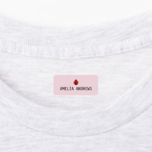 Cute Ladybug Custom Clothing Name Label for Kids