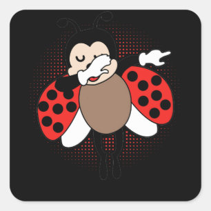 Cute Ladybug Dabbing Square Sticker