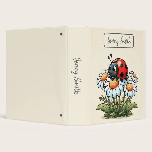 Cute Ladybug Daisies 3 Ring Binder Cute Ladybug Daisies 3 Ring Binder