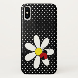 Cute Ladybug Daisy Polka Dot Pattern iPhone X Case