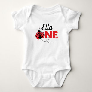 Cute ladybug design bodysuit for one year birthday
