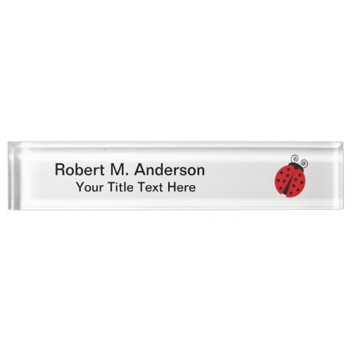 Cute Ladybug Drawing Desk Name Plate