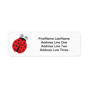 Cute Ladybug Drawing Label