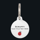 Cute Ladybug Drawing Pet Tag<br><div class="desc">Cute little ladybug cartoon drawing in bright red with polka dots.</div>