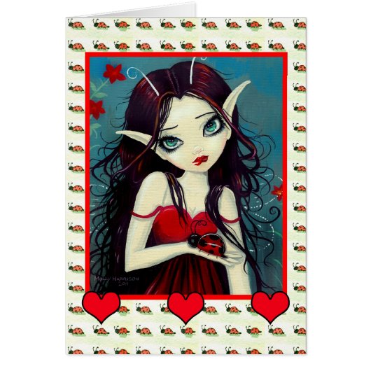 Cute Ladybug Fairy Card (Front)