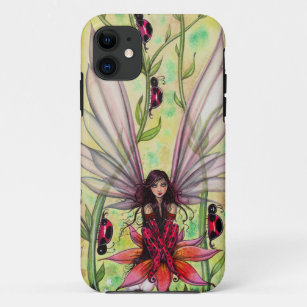 Cute Ladybug Fairy Fantasy Illustration iPhone 11 Case