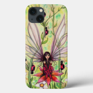 Cute Ladybug Fairy Fantasy Illustration iPhone 13 Case