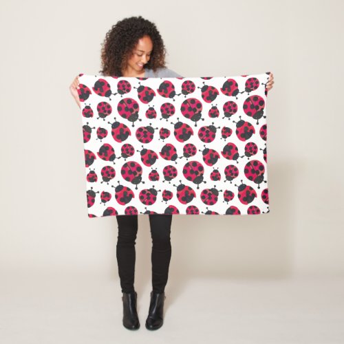 Cute Ladybug Fleece Blanket