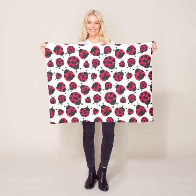 Cute Ladybug Fleece Blanket (In Situ)