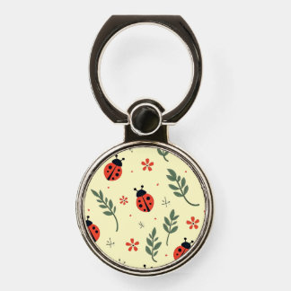 Cute Ladybug Floral Phone Ring Holder