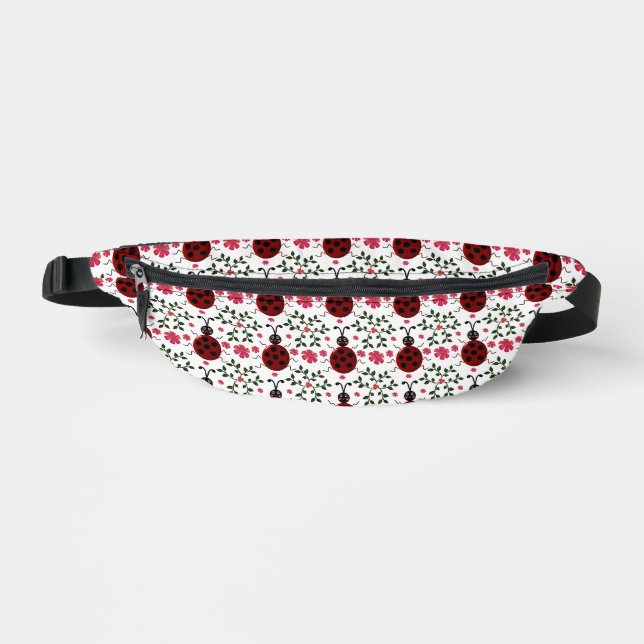 Cute Ladybug Floral Seamless Pattern   Fanny Pack (Front)