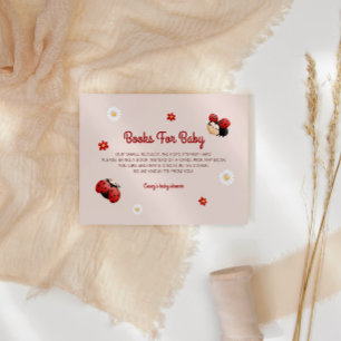 Cute Ladybug Flowers Baby Shower Books For Baby Enclosure Card