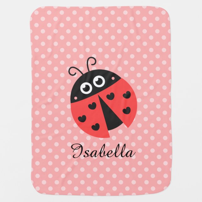 Cute Ladybug for Sweet Baby Girls Stroller Blanket (Front)