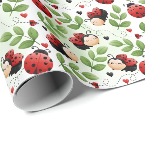 Cute Ladybug Gift Wrapping Paper