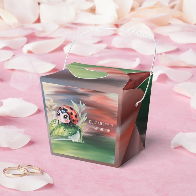 Cute Ladybug Girl Baby Shower  Favor Boxes (Wedding)