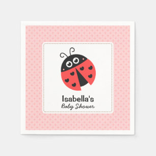Cute Ladybug Girl Baby Shower Party Supplies Paper Napkins