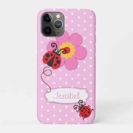 Cute Ladybug Girls Name Pink Ipod Touch Case
