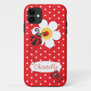 Cute ladybug girls name red iphone 5 case