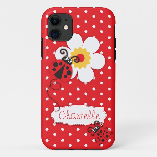 Cute ladybug girls name red iphone 5 case (Back)
