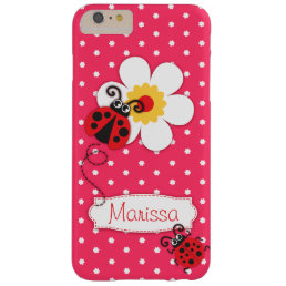 Cute ladybug girls name red pink iphone case