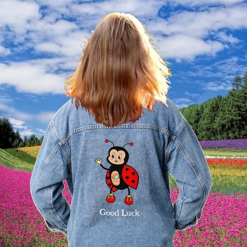 Cute Ladybug Good Luck Denim Jacket