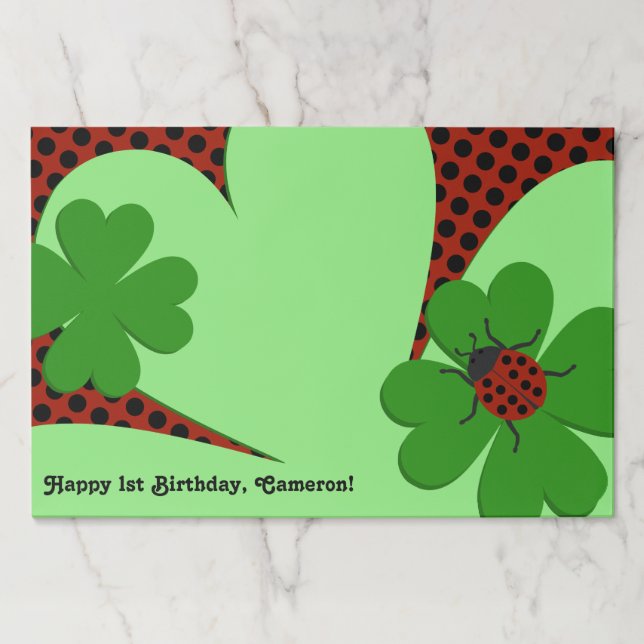 Cute Ladybug Happy 1st Birthday Name Paper Pad (Front)