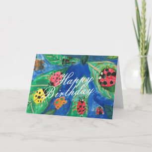 Cute Ladybug Happy Birthday Cards