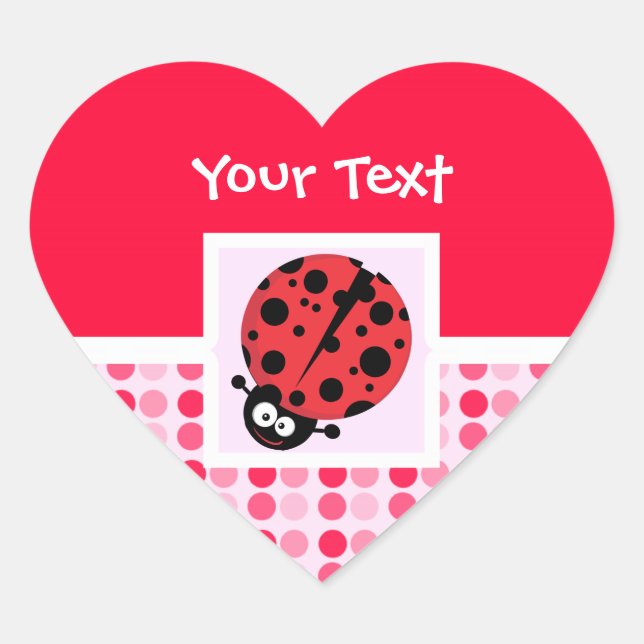Cute Ladybug Heart Sticker (Front)