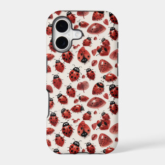 Cute Ladybug Hearts Lovebug Handdrawn Illustration iPhone 17 Case