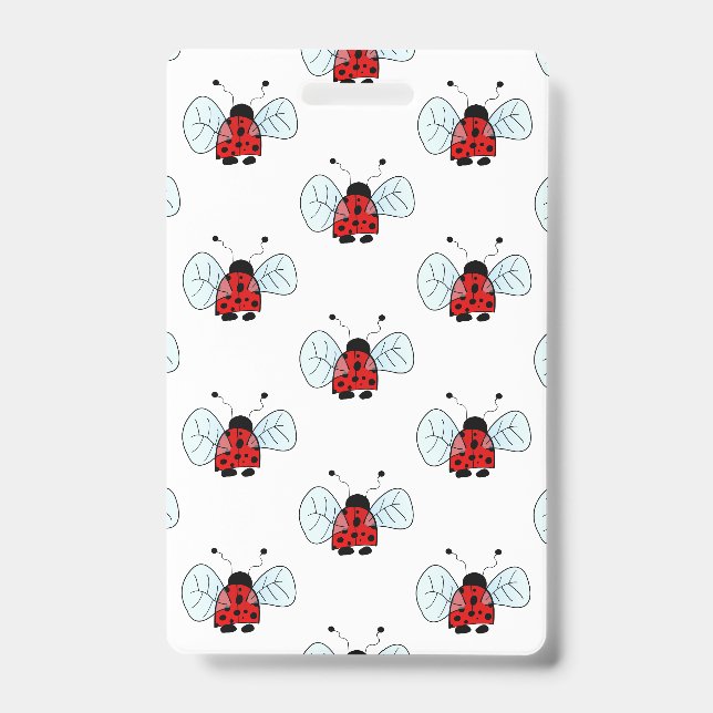 Cute Ladybug Illustration Badge (Front)