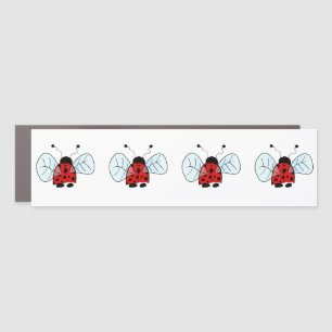 Cute Ladybug Illustration Car Magnet