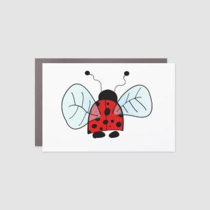 Cute Ladybug Illustration Car Magnet