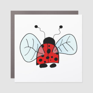Cute Ladybug Illustration Car Magnet