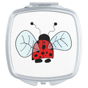 Cute Ladybug Illustration Compact Mirror