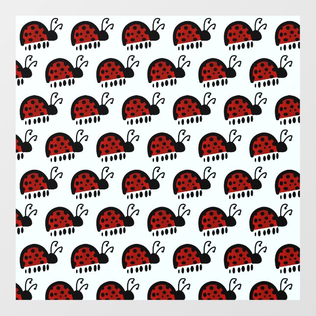 Cute Ladybug Illustration Floor Decals (Front)