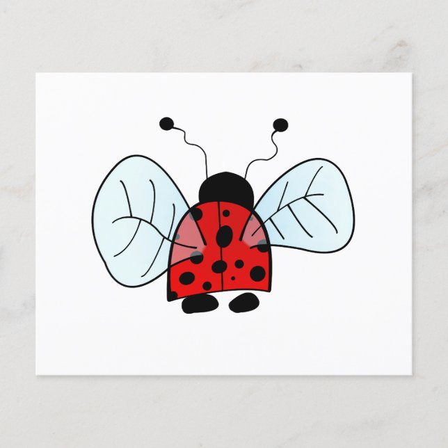 Cute Ladybug Illustration Flyer (Front)