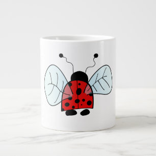 Cute Ladybug Illustration Giant Coffee Mug