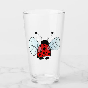 Cute Ladybug Illustration Glass