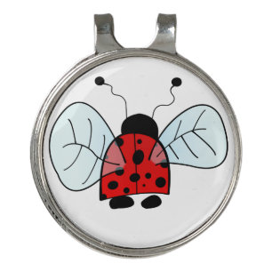 Cute Ladybug Illustration Golf Hat Clip