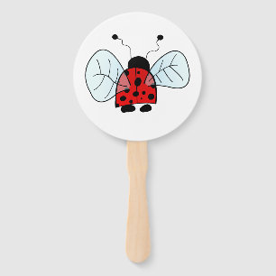 Cute Ladybug Illustration Hand Fan