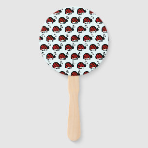 Cute Ladybug Illustration Hand Fan