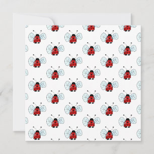 Cute Ladybug Illustration Invitation