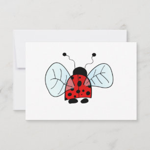 Cute Ladybug Illustration Invitation
