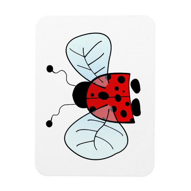 Cute Ladybug Illustration Magnet (Vertical)