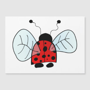 Cute Ladybug Illustration Magnetic Invitation