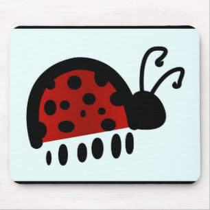 Cute Ladybug Illustration Mouse Pad