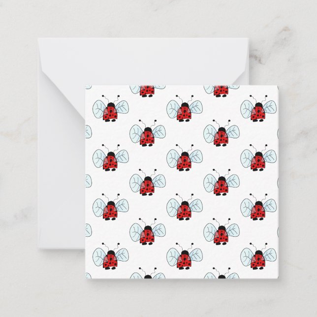 Cute Ladybug Illustration Note Card (Front)
