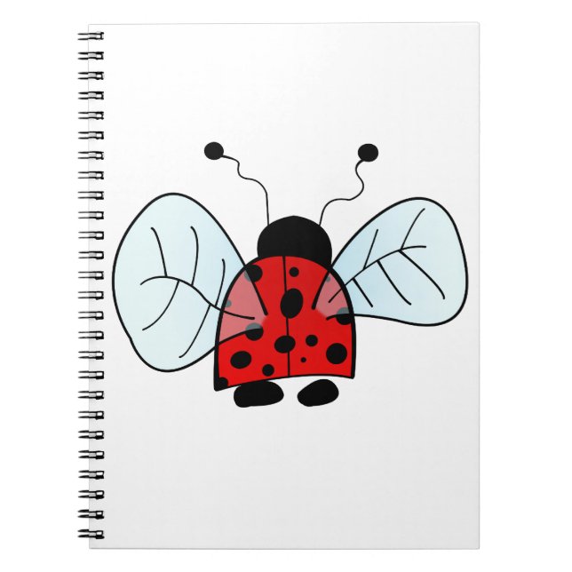 Cute Ladybug Illustration Notebook (Front)