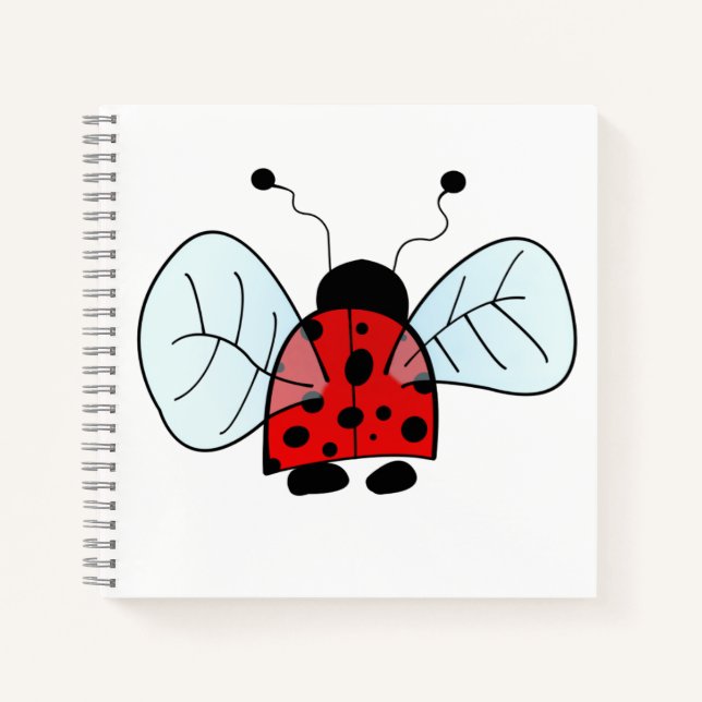 Cute Ladybug Illustration Notebook (Front)